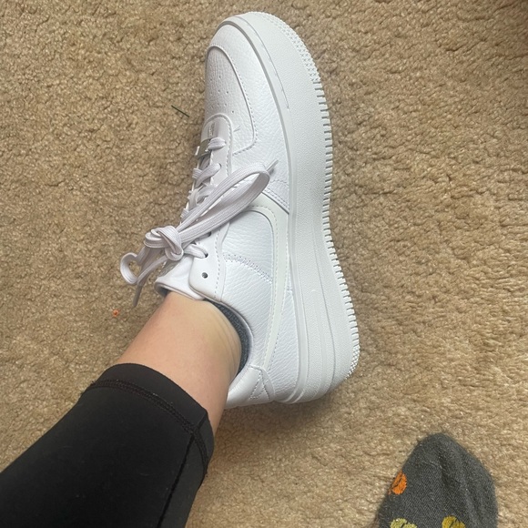 Nike AF1 Platform White Sneakers - Picture 8 of 8